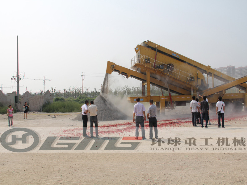 100tph construction waste Mobile crushing line in HangZhou, China